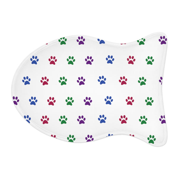 Dark Multi-Color Pawprint Dog Feeding Mat