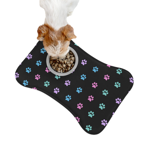 Pastel Paw Print Dog Feeding Mat