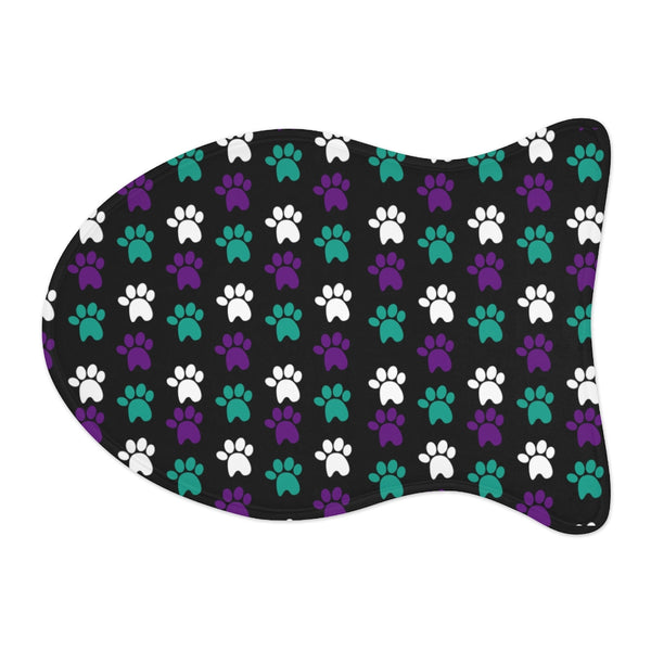 Purple, Green and White Dog Feeding Mat