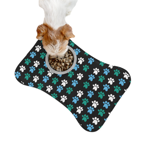 Teal, Light Blue & White Dog Feeding Mat