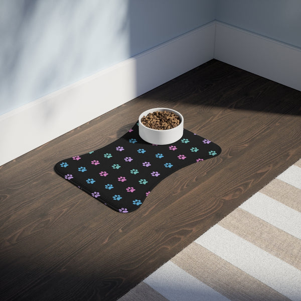 Pastel Paw Print Dog Feeding Mat