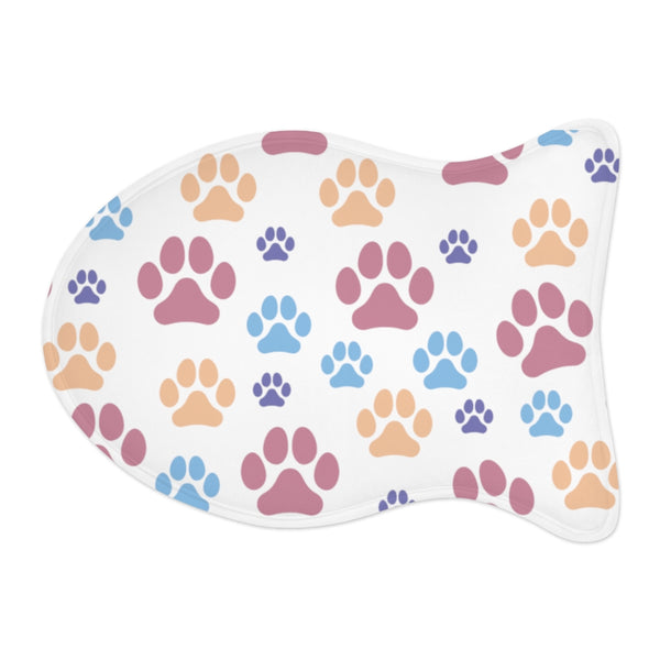 Paw Print Pattern Feeding Mat in White