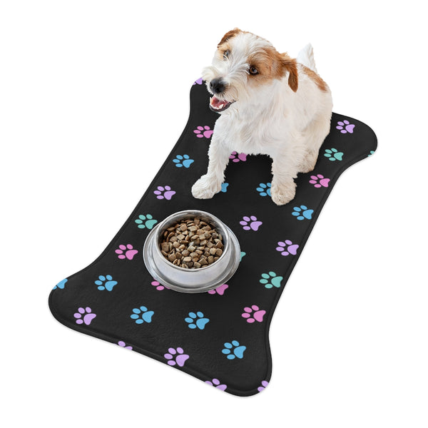 Pastel Paw Print Dog Feeding Mat