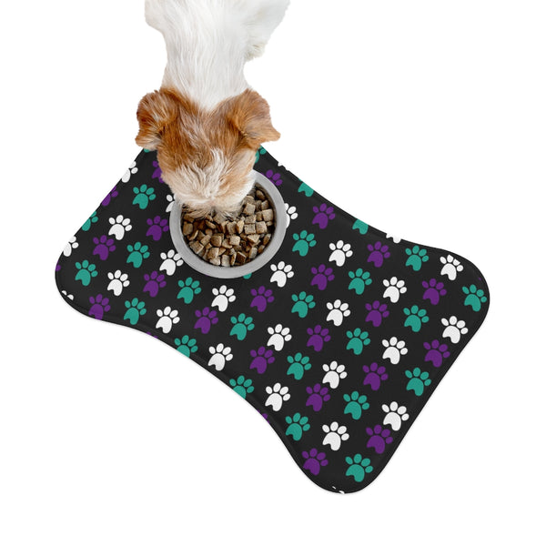 Purple, Green and White Dog Feeding Mat