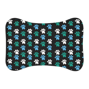 Teal, Light Blue & White Dog Feeding Mat