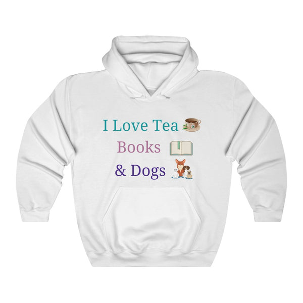 I Love Tea, Books & Dogs - Unisex Hoodie