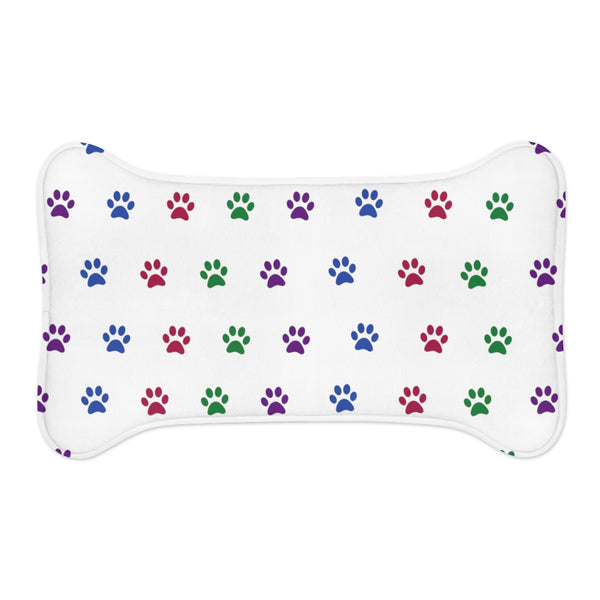 Dark Multi-Color Pawprint Dog Feeding Mat