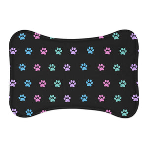 Pastel Paw Print Dog Feeding Mat