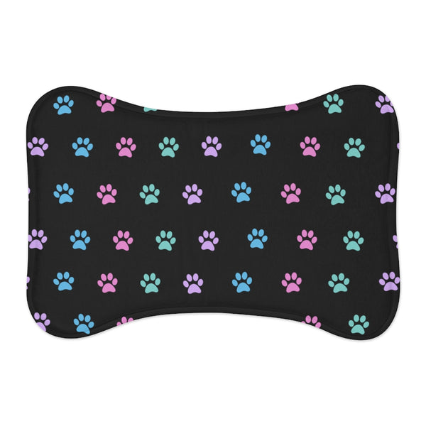 Pastel Paw Print Dog Feeding Mat