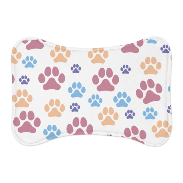 Paw Print Pattern Feeding Mat in White