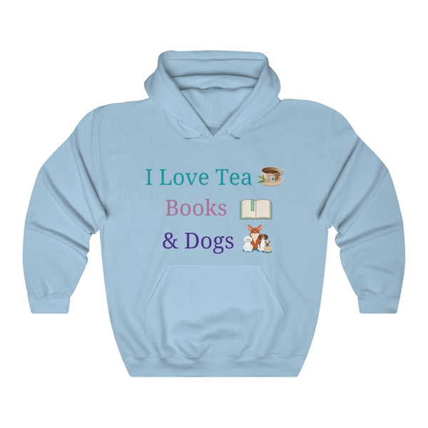I Love Tea, Books & Dogs - Unisex Hoodie