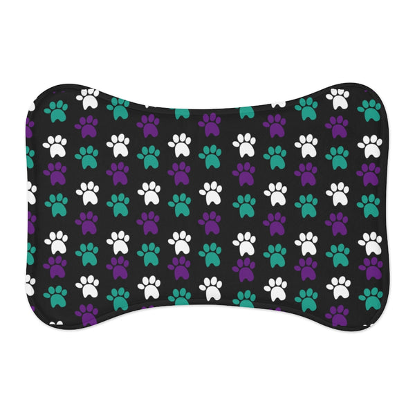 Purple, Green and White Dog Feeding Mat