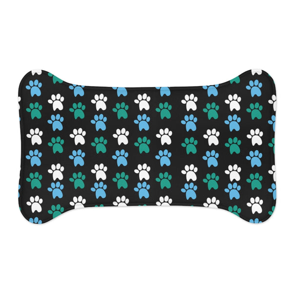 Teal, Light Blue & White Dog Feeding Mat