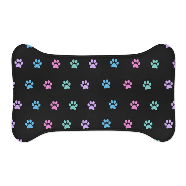 Pastel Paw Print Dog Feeding Mat