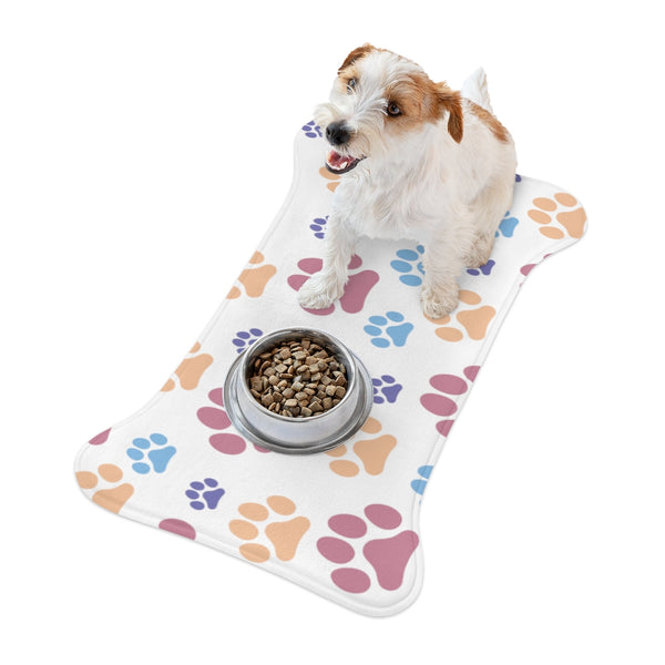 Paw Print Pattern Feeding Mat in White