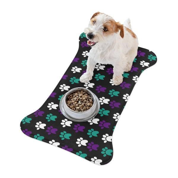 Purple, Green and White Dog Feeding Mat