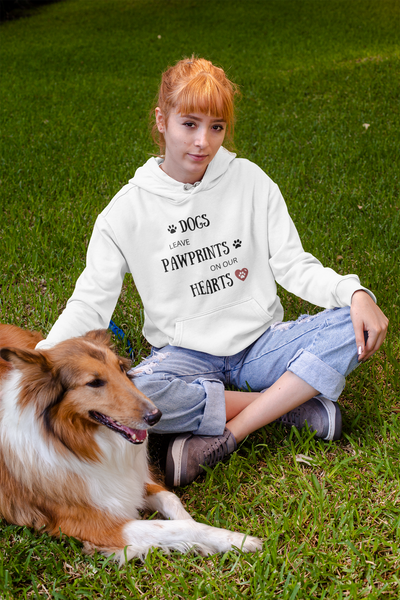 Dogs Leave Pawprints on your Heart - Unisex Hoodie