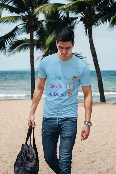 I Love Tea, Books & Dogs - Unisex T-Shirt